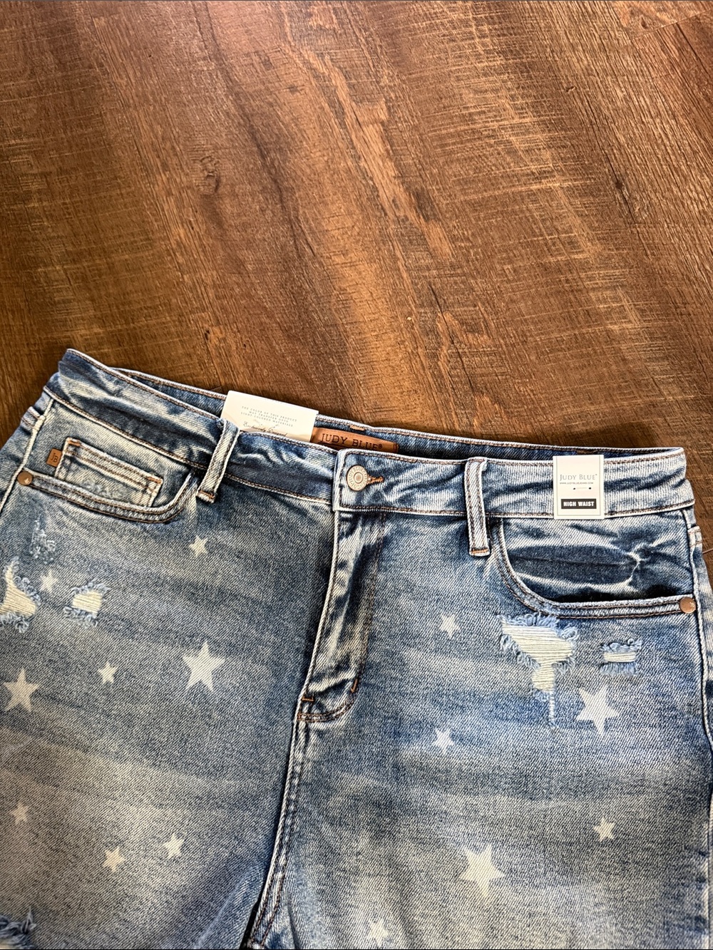 NWT Judy Blue Jeans Shorts Star Patriotic XL - Picture 2 of 3
